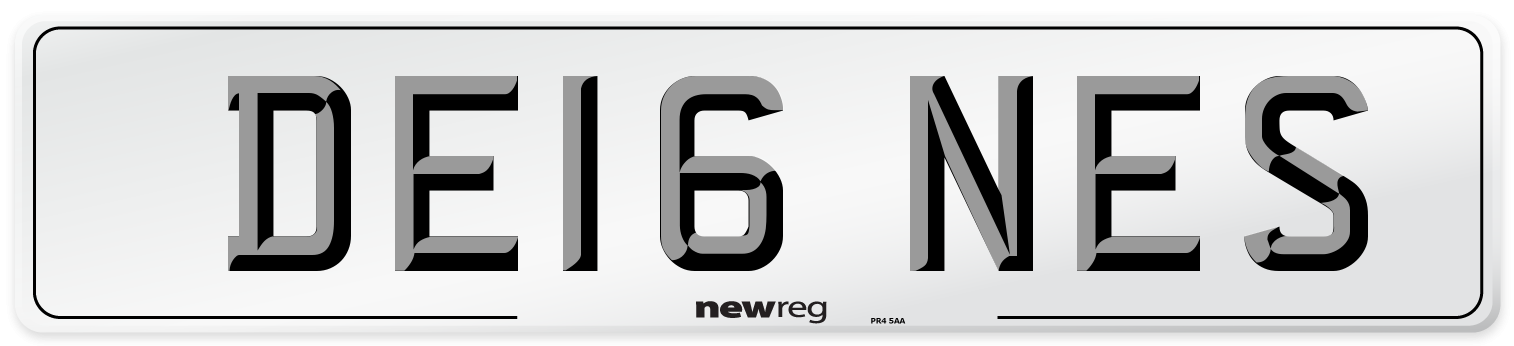 DE16 NES Number Plate from New Reg